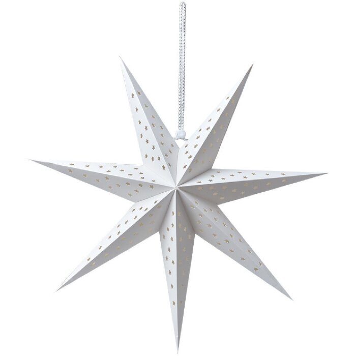 Clayre & Eef 6PA0515M Decoración Estrella Blanca 45x15x45 cm