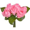 Clayre & Eef 6PL0238 Ramo de flores artificiales con 6 rosas rosa 16x16x24 cm