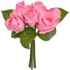 Clayre & Eef 6PL0238 Ramo de flores artificiales con 6 rosas rosa 16x16x24 cm