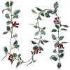 Clayre & Eef 6PL0279 Guirnalda de flores artificiales 170 cm Verde Rojo