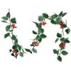 Clayre & Eef 6PL0280 Guirnalda de flores artificiales 170 cm verde rojo