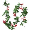 Clayre & Eef 6PL0281 Guirnalda de flores artificiales Rojo Verde 180 cm