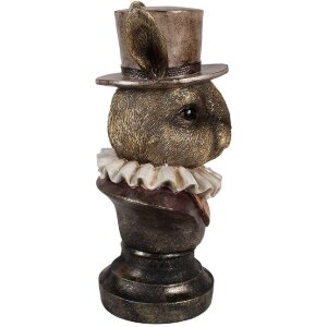 Clayre & Eef 6PR4140 Decoración conejo 19x16x35 cm bronce antiguo