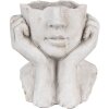 Clayre & Eef 6TE0498L Maceta Cara 20x17x22 cm Gris