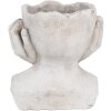 Clayre & Eef 6TE0498L Maceta Cara 20x17x22 cm Gris