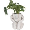 Clayre & Eef 6TE0498L Maceta Cara 20x17x22 cm Gris