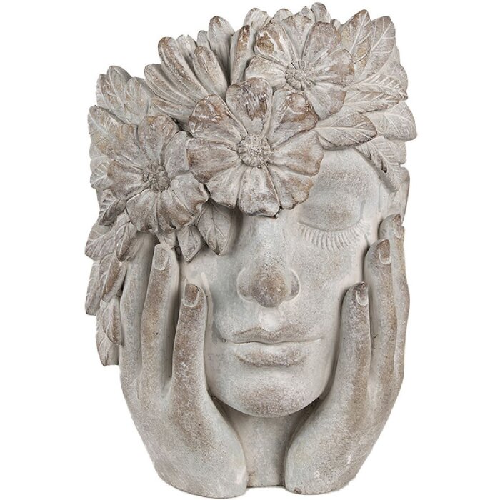 Clayre & Eef 6TE0500 Maceta Flor Mujer Gris 27x22x31 cm