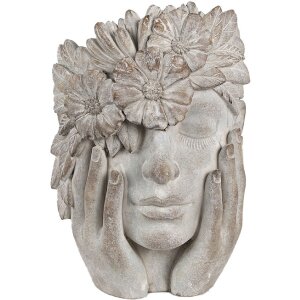 Clayre & Eef 6TE0500 Maceta Flor Mujer Gris 27x22x31 cm