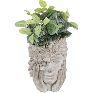 Clayre & Eef 6TE0500 Maceta Flor Mujer Gris 27x22x31 cm