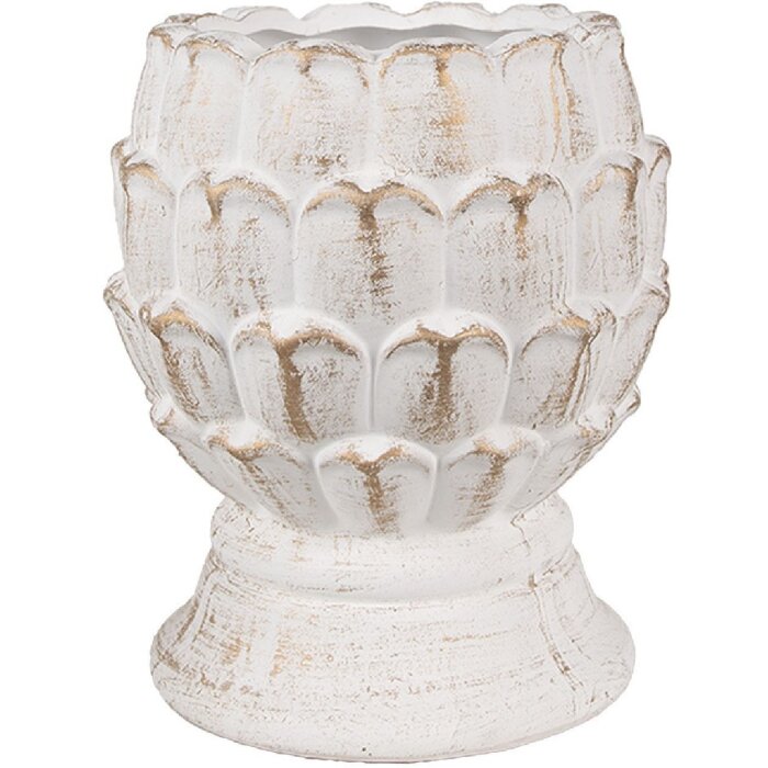 Clayre & Eef 6TE0510M Maceta Blanca Ø 15x18 cm