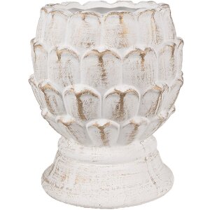 Clayre & Eef 6TE0510M Maceta Blanca Ø 15x18 cm