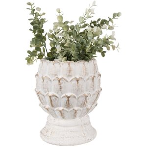 Clayre & Eef 6TE0510M Maceta Blanca Ø 15x18 cm