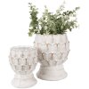 Clayre & Eef 6TE0510M Maceta Blanca Ø 15x18 cm