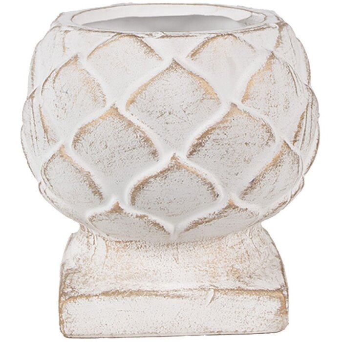 Clayre & Eef 6TE0511S Maceta Ø 14x14 cm Blanco Vintage