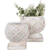 Clayre & Eef 6TE0511S Maceta Ø 14x14 cm Blanco Vintage