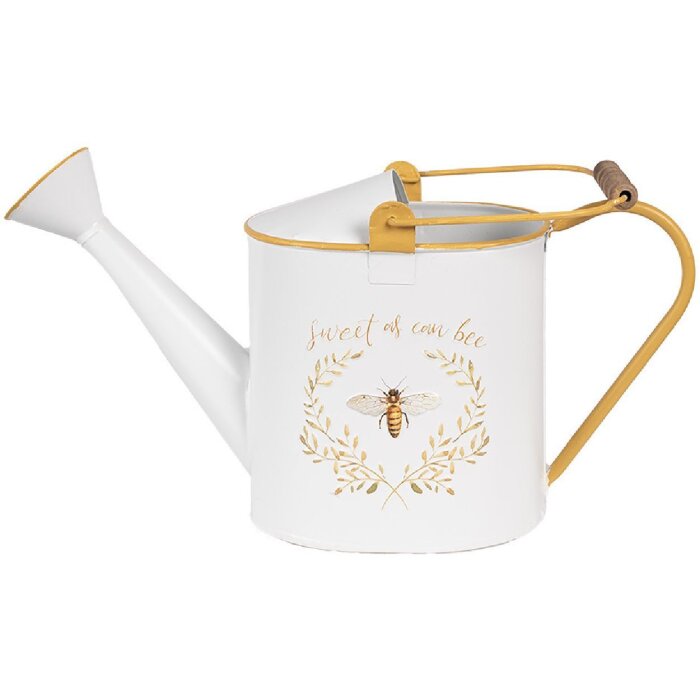 Clayre & Eef 6Y5510 Regadera Decorativa Blanco Amarillo 39x13x21 cm