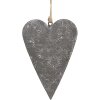 Clayre & Eef 6Y5569S Decoración Corazón Colgante Gris 11x2x8 cm