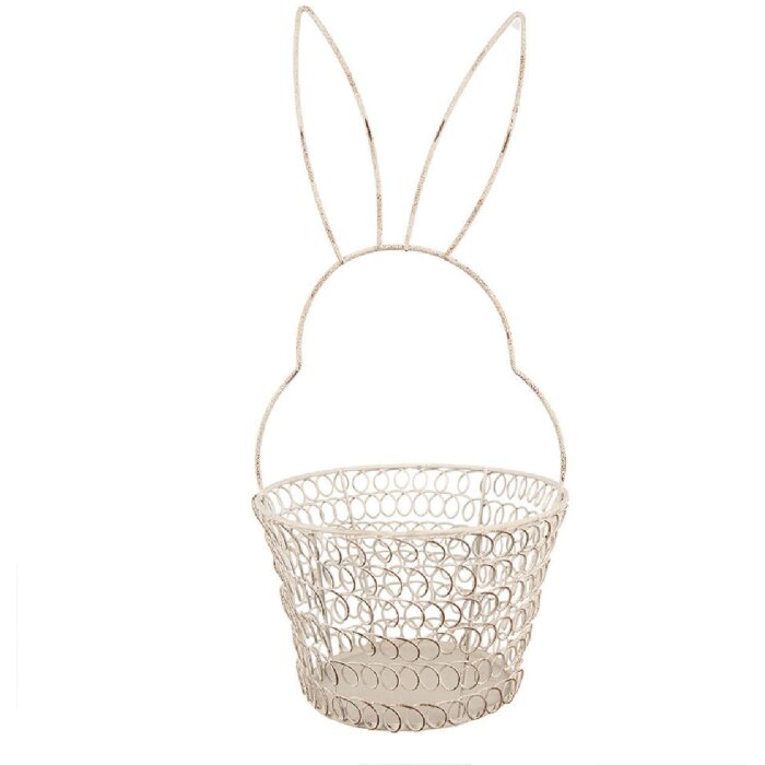 Clayre & Eef 6Y5581M Cesta Conejo Blanco Ø 15x34 cm
