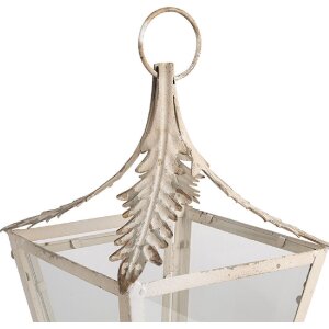 Clayre & Eef 6Y5585 Farol Beige 26x26x47 cm Vidrio Hierro Antiguo