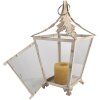 Clayre & Eef 6Y5585 Farol Beige 26x26x47 cm Vidrio Hierro Antiguo