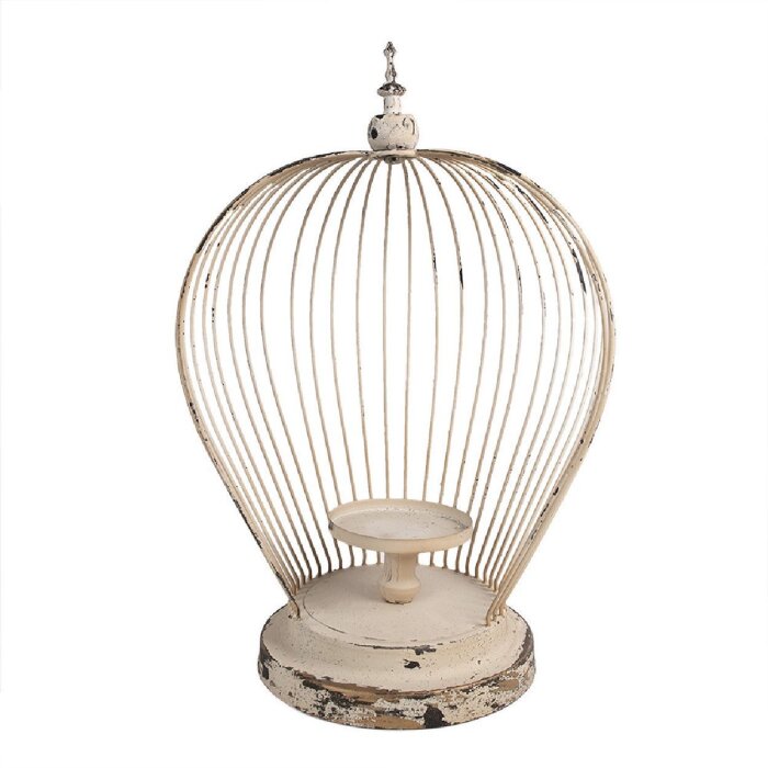 Clayre & Eef 6Y5588 Farol Hierro Beige 31x24x45 cm Estilo Antiguo