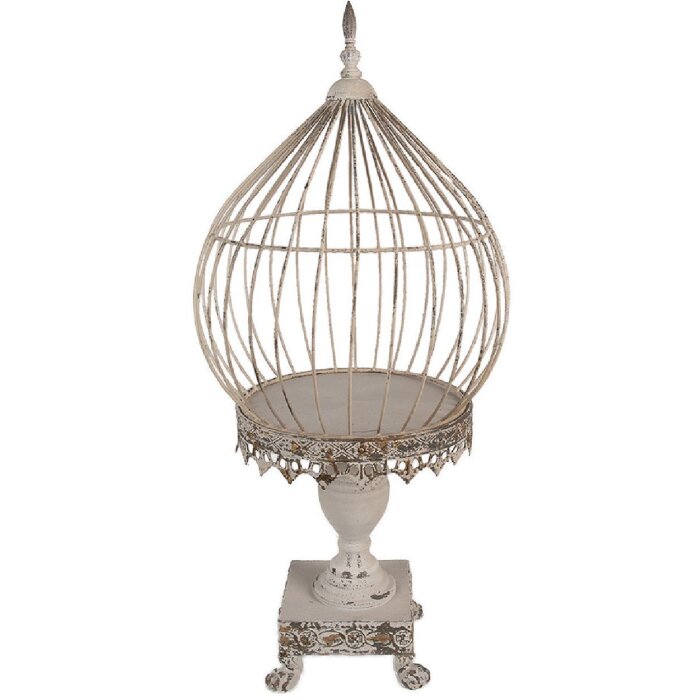 Clayre & Eef 6Y5590 Decoración Jaula Beige Ø 36x69 cm