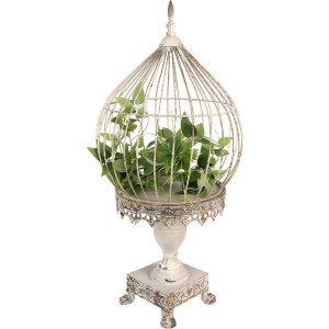 Clayre & Eef 6Y5590 Decoración Jaula Beige Ø 36x69 cm