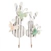 Clayre & Eef 6Y5600 Gancho de Pared Conejo Blanco Gris 35x6x47 cm