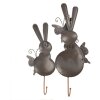 Clayre & Eef 6Y5600 Gancho de Pared Conejo Blanco Gris 35x6x47 cm