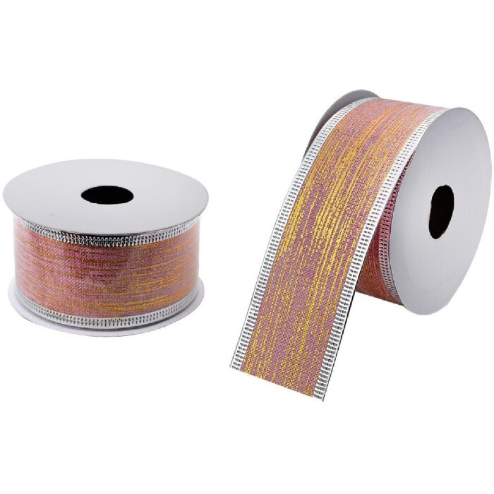 Clayre & Eef LI0121 Lazo Rosa Dorado 3,8 cm x 2,7 m