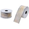 Clayre & Eef LI0122 Cinta color Blanco Oro 3,8 cm x 2,7 m
