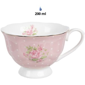 Clayre & Eef SWRKS taza de café con platillo 12x9x6 cm 200 ml