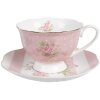 Clayre & Eef SWRKS taza de café con platillo 12x9x6 cm 200 ml
