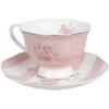 Clayre & Eef SWRKS taza de café con platillo 12x9x6 cm 200 ml