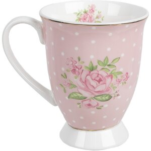 Clayre & Eef SWRMU-2 Taza Porcelana Rosa Morado 12x8x10cm 300ml