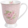 Clayre & Eef SWRMU-2 Taza Porcelana Rosa Morado 12x8x10cm 300ml