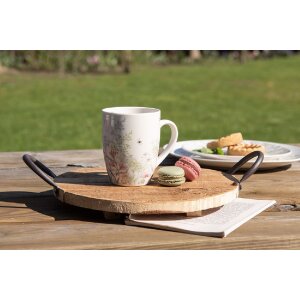 Clayre & Eef Taza WFFMU Porcelana Blanca Botánico 12x8x10 cm 350 ml