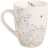 Clayre & Eef Taza WFFMU Porcelana Blanca Botánico 12x8x10 cm 350 ml