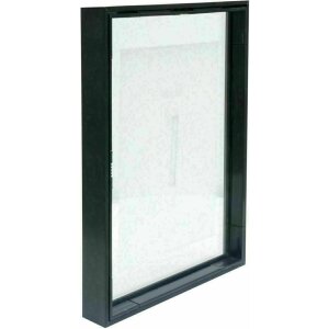 Deknudt S028K2 Marco de Cristal Negro Tiras de Aluminio Efecto Foto Flotante 15x20 20x25cm