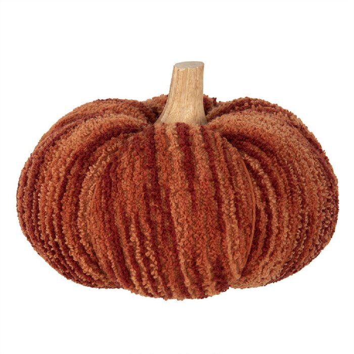 Clayre & Eef 65439 Calabaza Decorativa Naranja Rojo Poliéster Ø 20x14 cm Estilo Campestre
