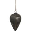Clayre & Eef 6GL4526L Adornos para árbol de Navidad plata negra Ø 15x26 cm estilo barroco
