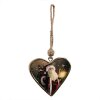 Clayre & Eef 6H2385L Colgante Corazón Rojo 13x2x13 cm