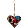 Clayre & Eef 6H2386L Percha Corazón Rojo Marrón 13x2x13 cm Madera
