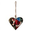 Clayre & Eef 6H2386L Percha Corazón Rojo Marrón 13x2x13 cm Madera