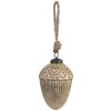 Clayre & Eef 6GL4550L Adorno para el Árbol de Navidad Color Dorado Marrón Ø 10x13 cm Estilo Clásico