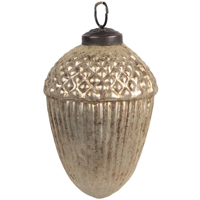 Clayre & Eef 6GL4550S Adorno de Árbol de Navidad Dorado Marrón Ø 6x8 cm Estilo Clásico