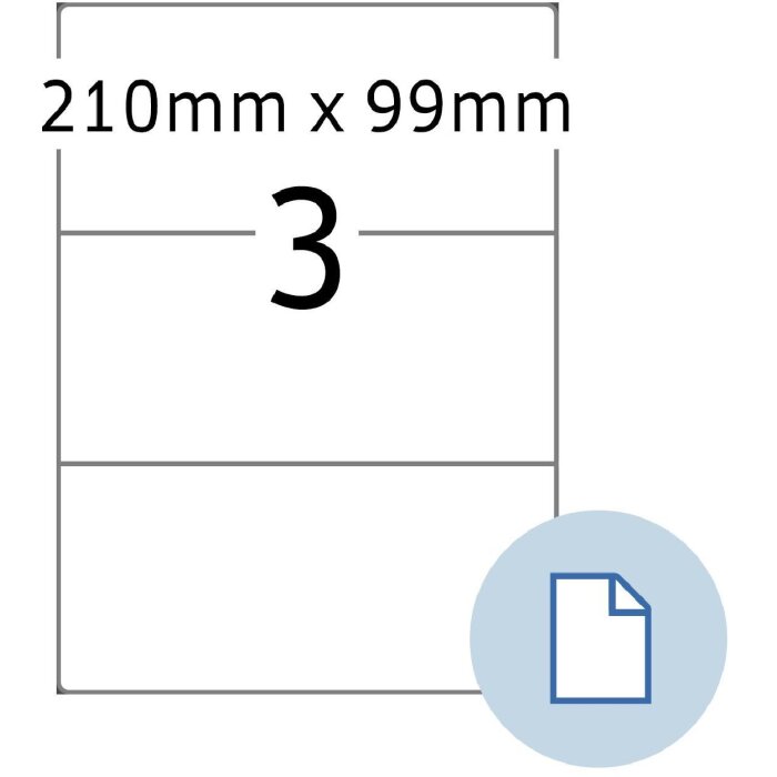 HERMA 8403 Etiquetas en hojas Papel A4 blanco 210x99 mm 500 hojas 1500 etiquetas
