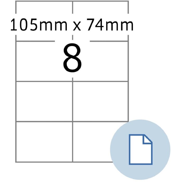 HERMA 8408 Etiquetas en hojas Papel A4 blanco 105x74 mm 500 hojas 4000 etiquetas