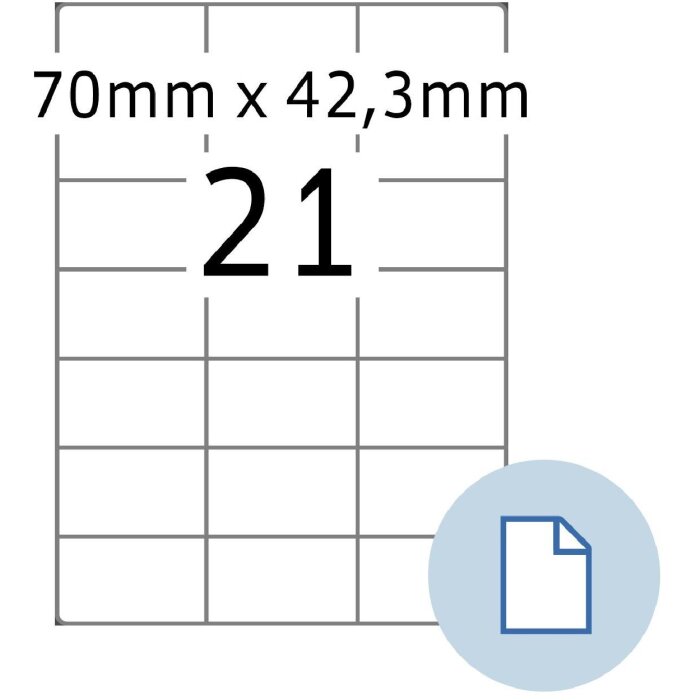 HERMA 8421 Etiquetas en hojas papel A4 blanco 70x42,3 mm 500 hojas/10500 etiquetas