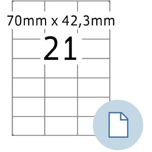 HERMA 8421 Etiquetas en hojas papel A4 blanco 70x42,3 mm...